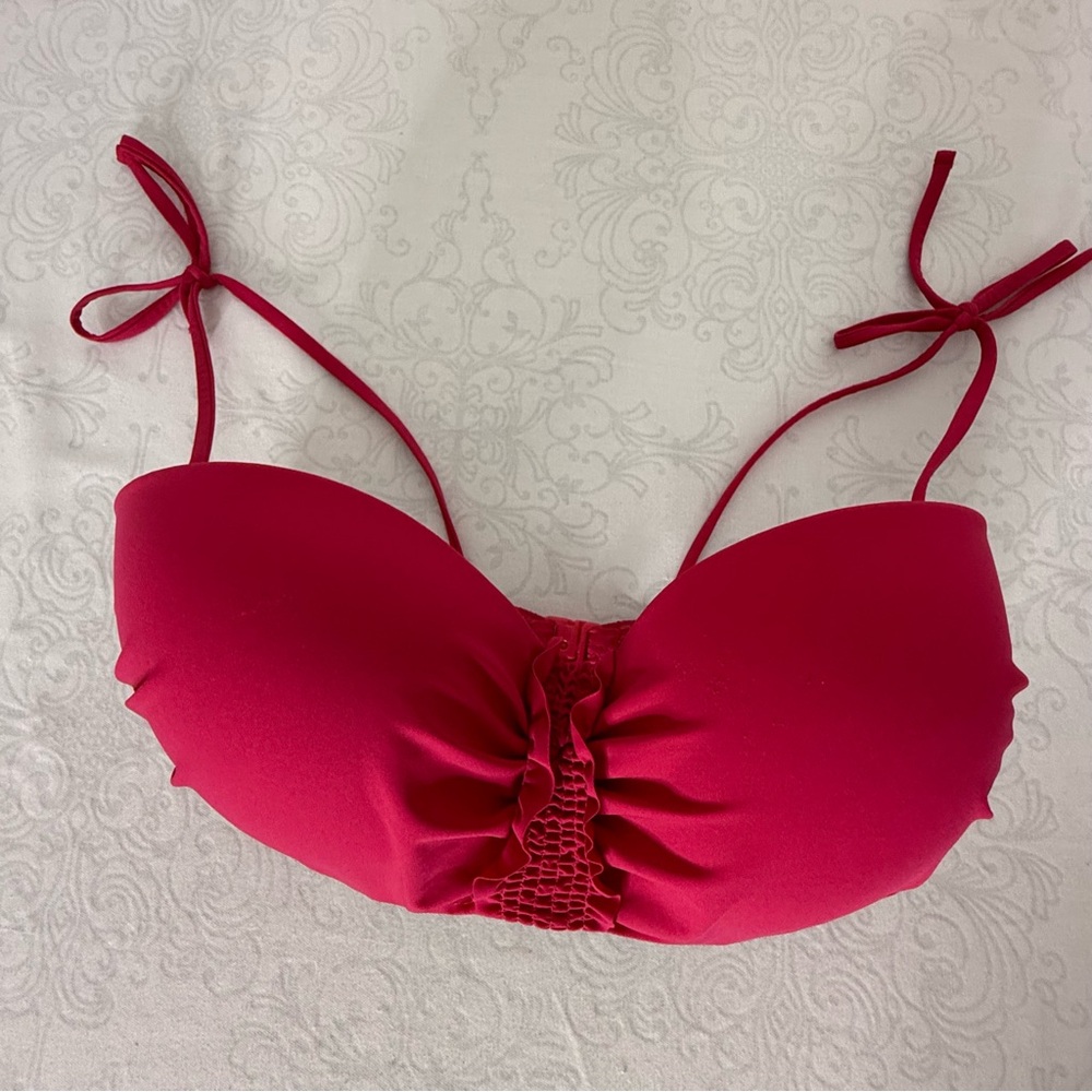 EMPREINTE Kiss Padded bandeau bikini top in Red Size 32F